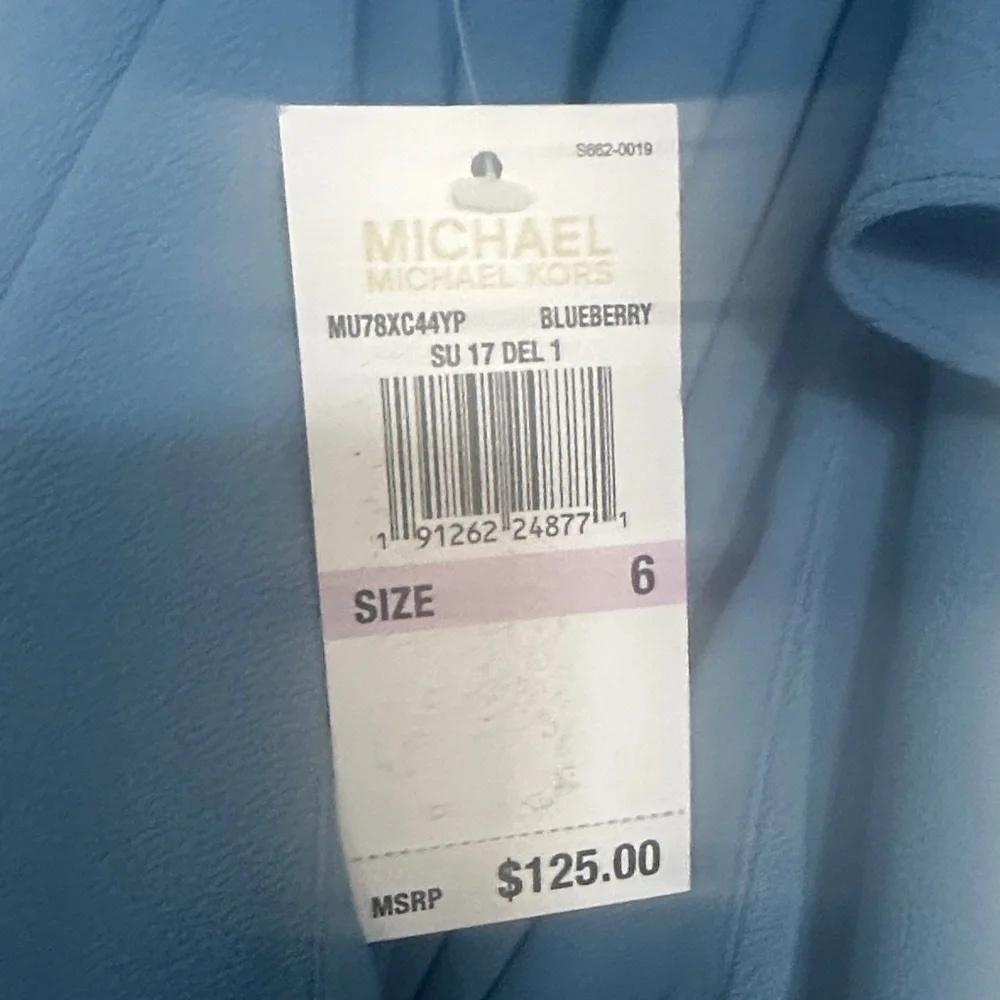 Michael Kors Blue Ruffle Sleeve Dress